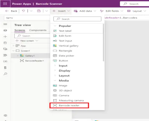How to use Barcode Scanner Application in Power Apps - screenshot 1