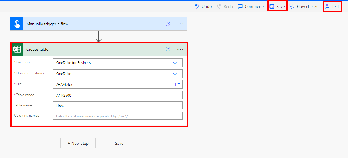 How to create table in Excel through Microsoft Power Automate - screenshot 8
