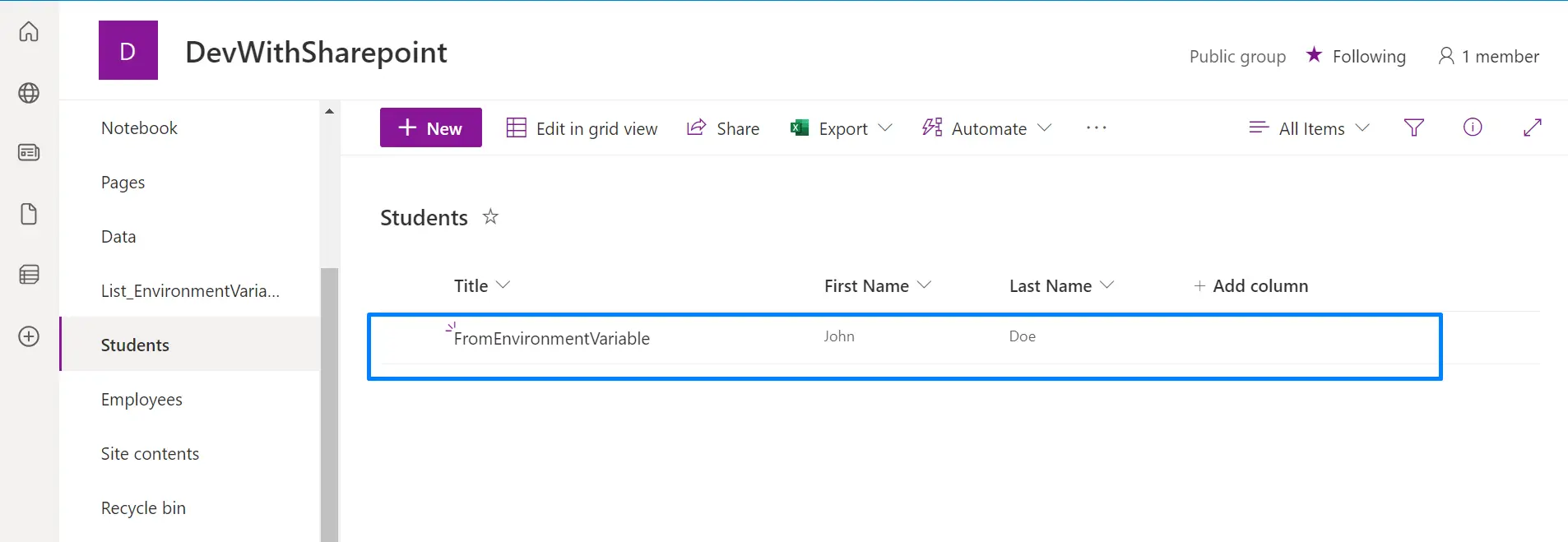 environment variables