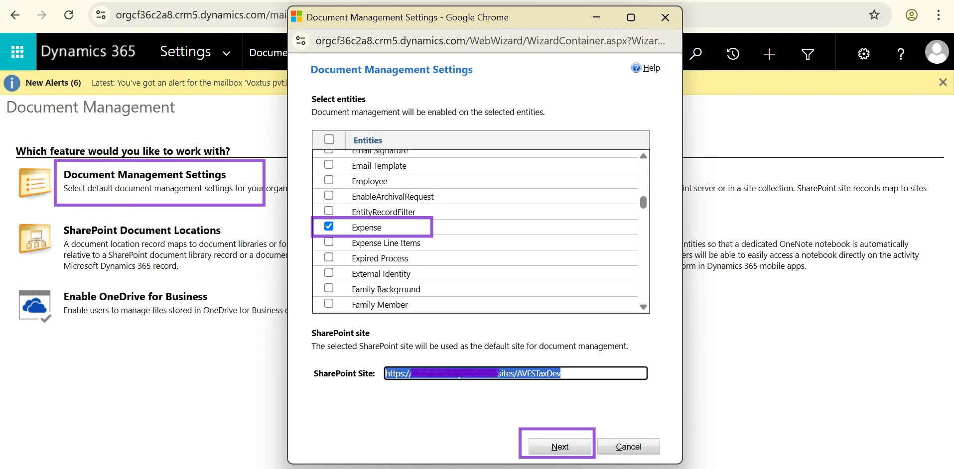 Document Management Settings