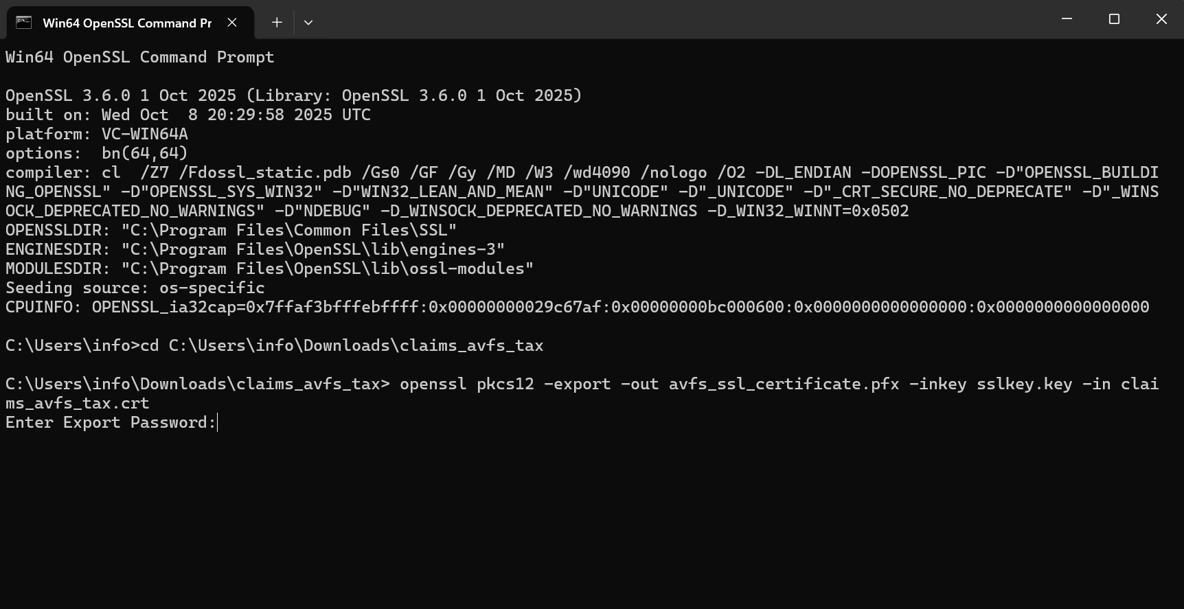 How to Generate a .pfx File Using .key and .crt Files - screenshot 6