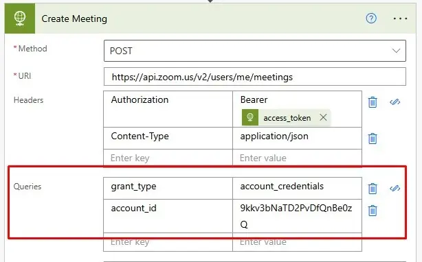 Create a Zoom meeting via Power Automate - screenshot 32