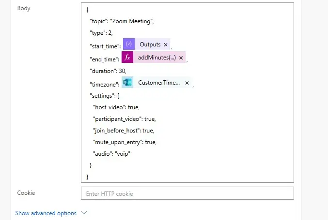 Create a Zoom meeting via Power Automate - screenshot 33