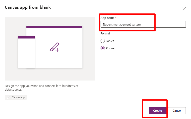 Creating Canvas app - screenshot 3