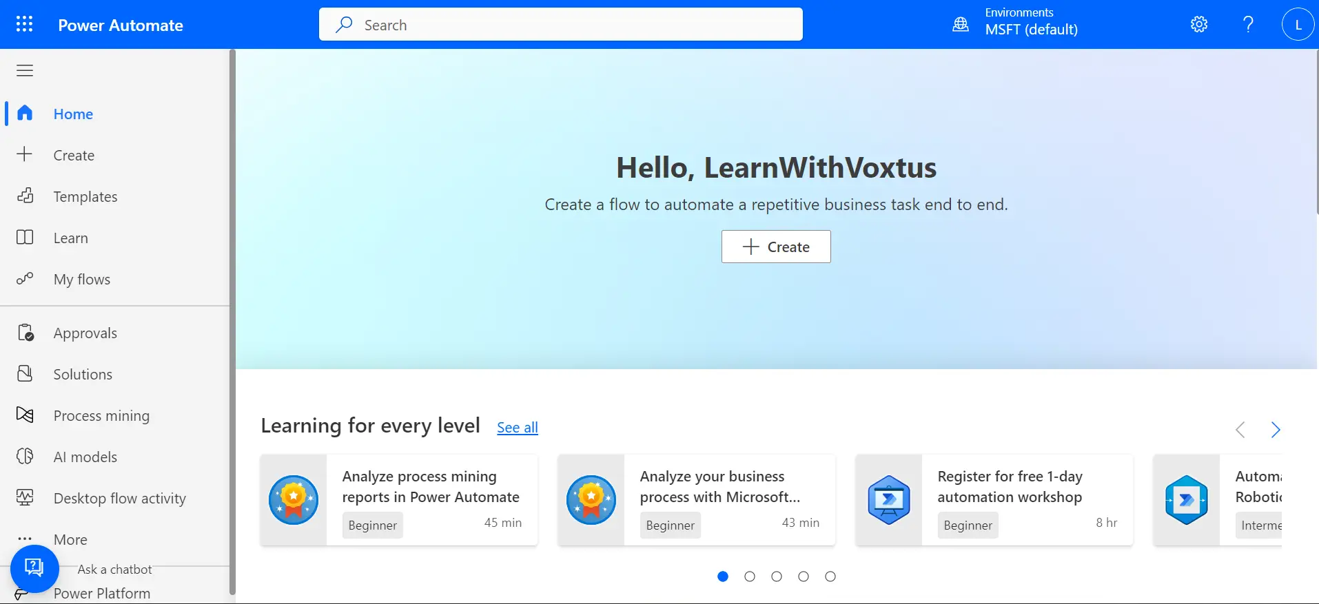 Accessing Power Automate - screenshot 1