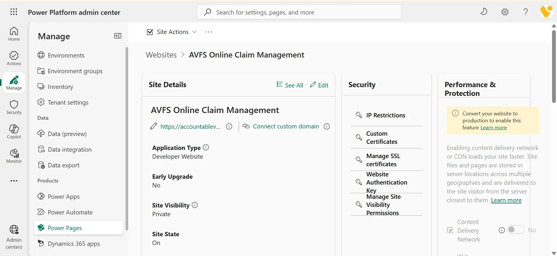 Connect Custom Domain